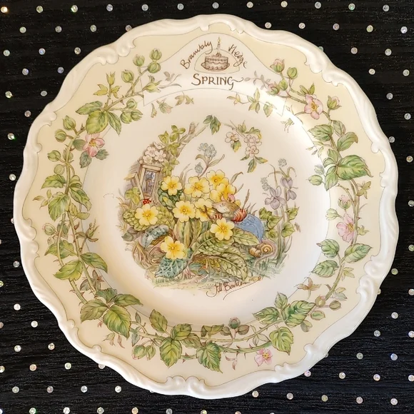 Royal Doultan Brambly Hedge SPRING Jill Barklen Collection Plate MINT Circa 1982 - Picture 2 of 6